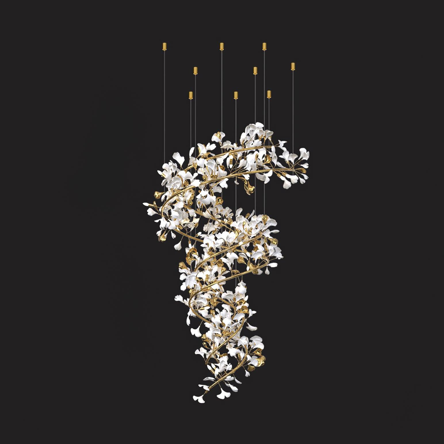 Gingko Ceramic Chandelier Q - Nuvé