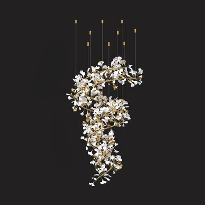 Gingko Ceramic Chandelier Q - Nuvé