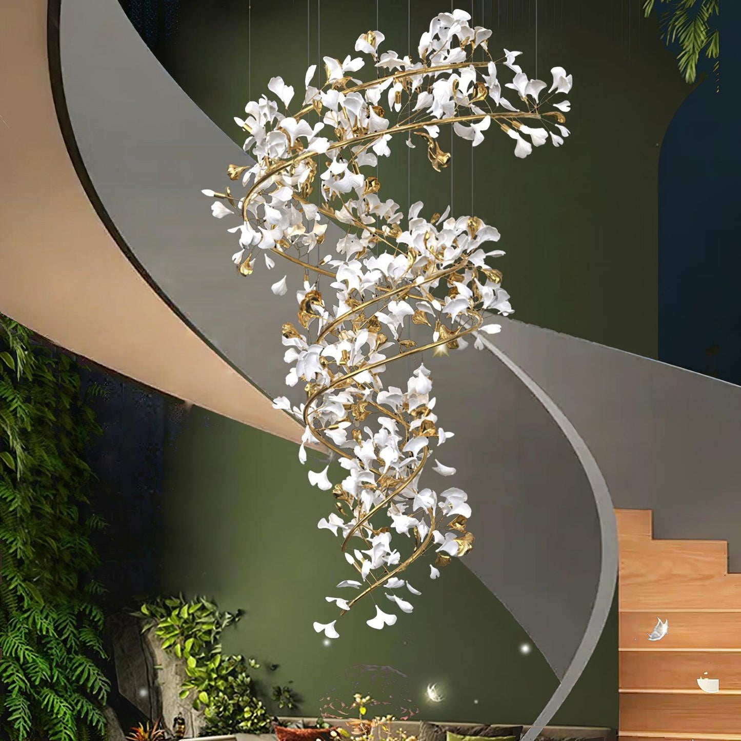 Gingko Ceramic Chandelier Q - Nuvé