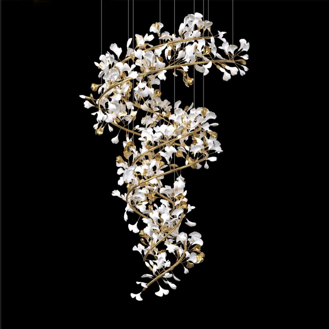 Gingko Ceramic Chandelier Q - Nuvé