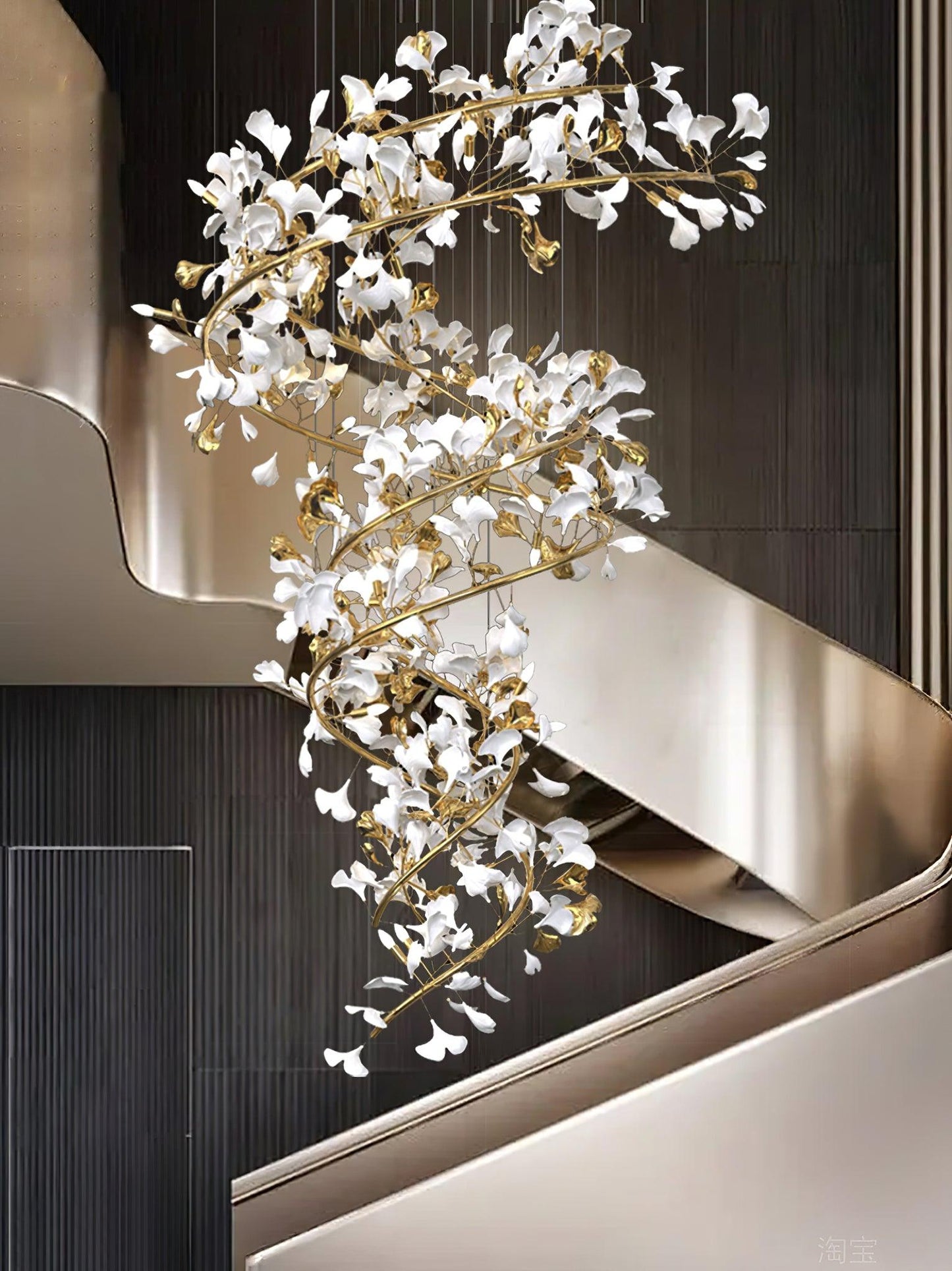 Gingko Ceramic Chandelier Q - Nuvé