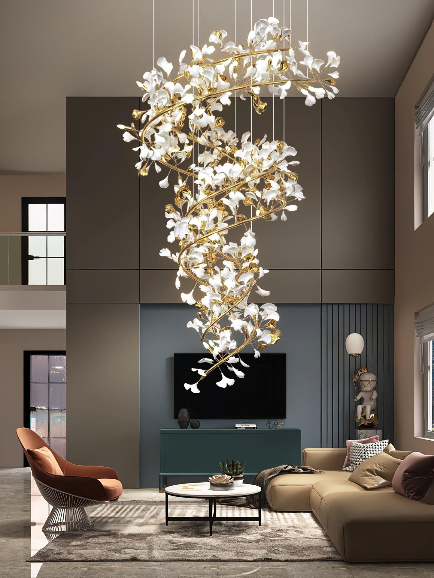 Gingko Ceramic Chandelier Q - Nuvé