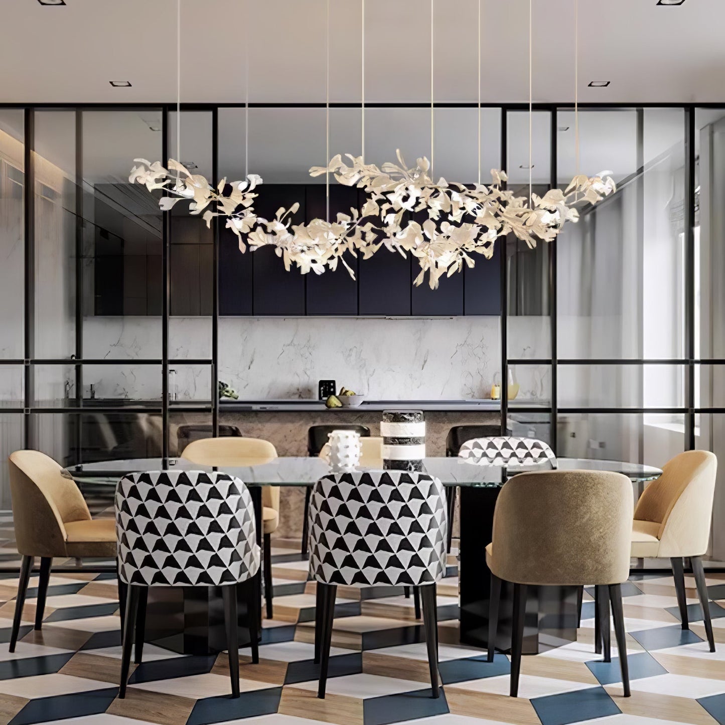 Double Layer Combination Gingko Chandelier - Nuvé