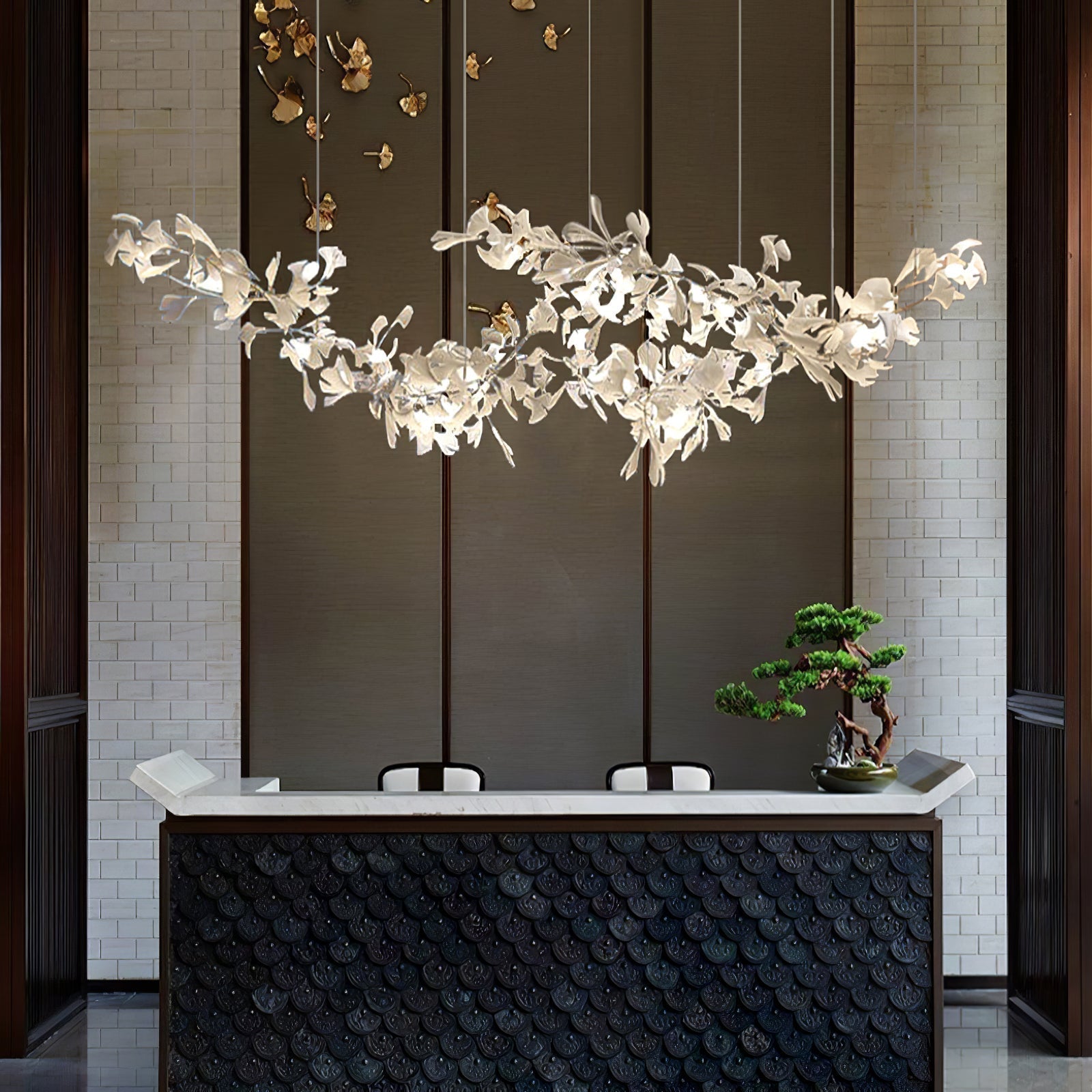 Double Layer Combination Gingko Chandelier - Nuvé