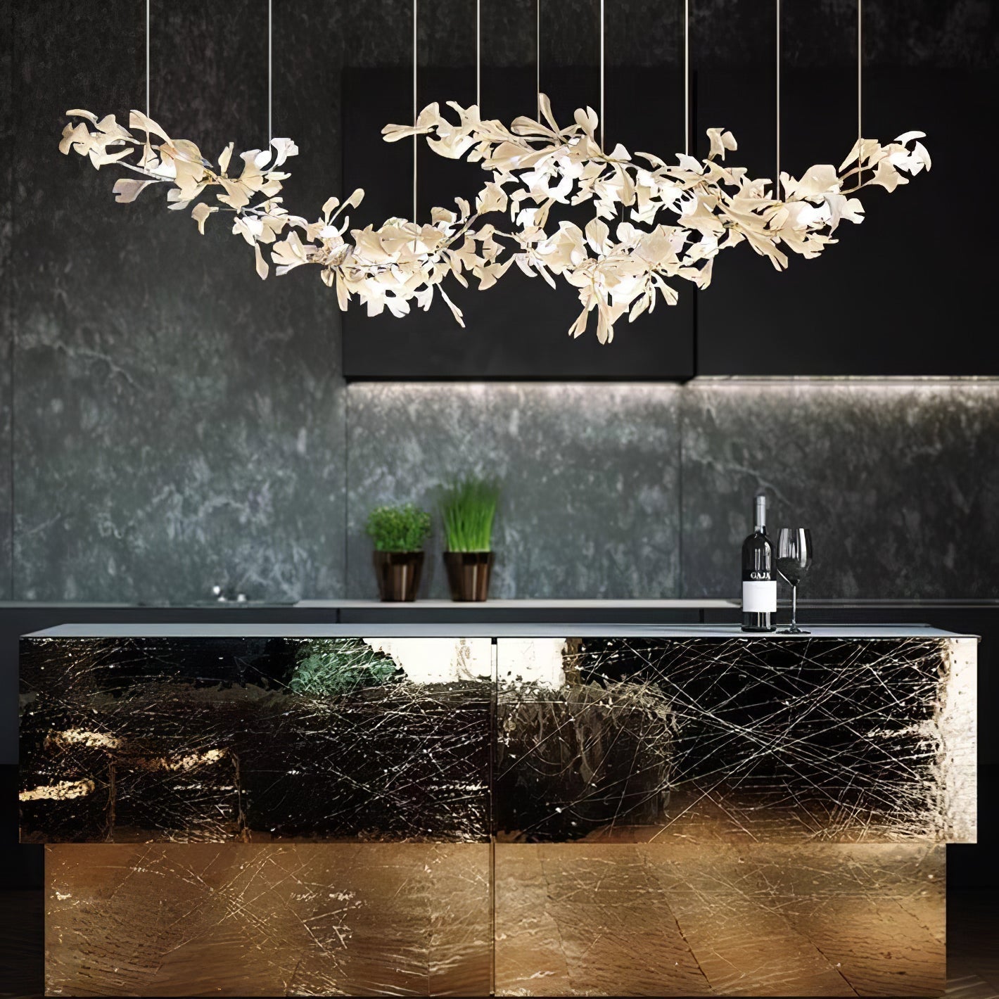 Double Layer Combination Gingko Chandelier - Nuvé