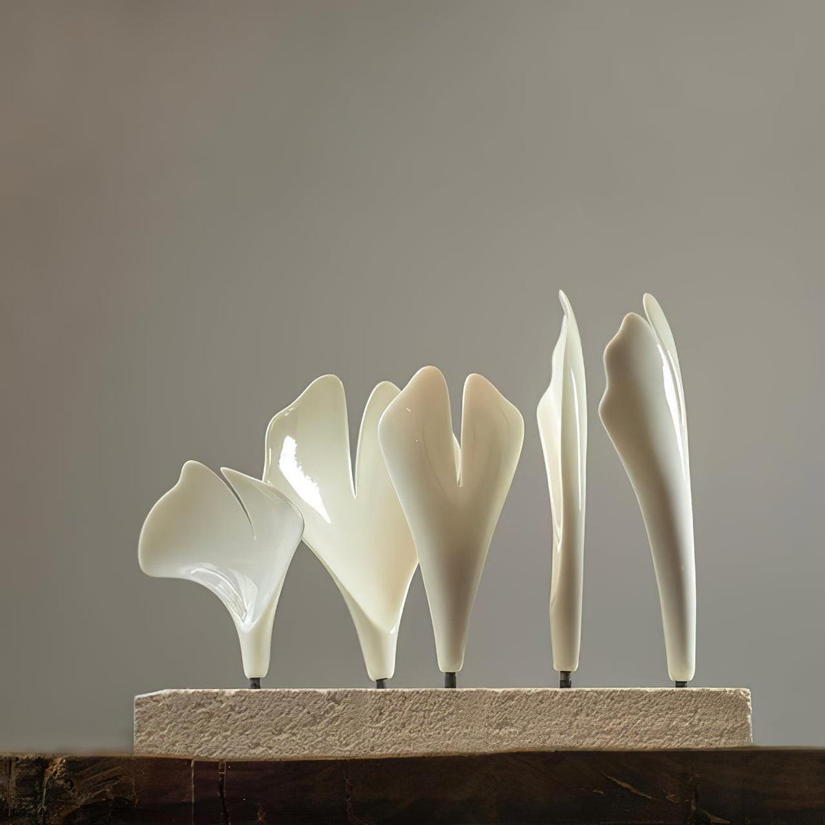 Korewolamp Gingko Ceramic Chandelier C featuring a modern design with multiple hanging ceramic pendant lights.