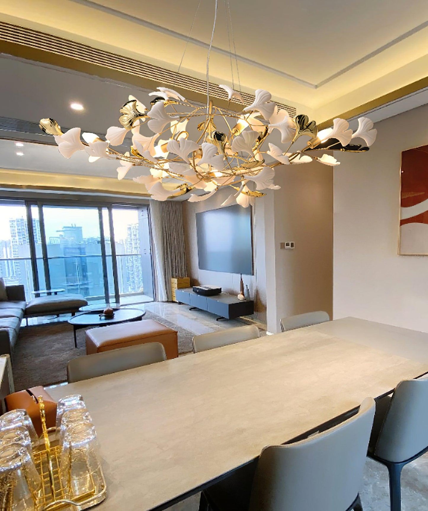 Gingko Ceramic Chandelier B - Nuvé
