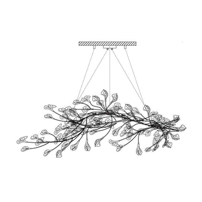 Gingko ceramic chandelier by Korewolamp featuring leaf-shaped design and warm lighting for elegant interior decor
