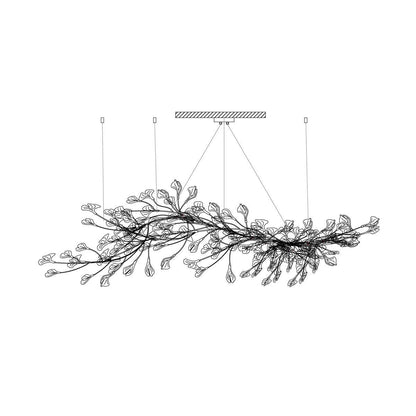 Gingko Ceramic Chandelier by Korewolamp featuring leaf-shaped ceramic design hanging as a stylish chandelier.