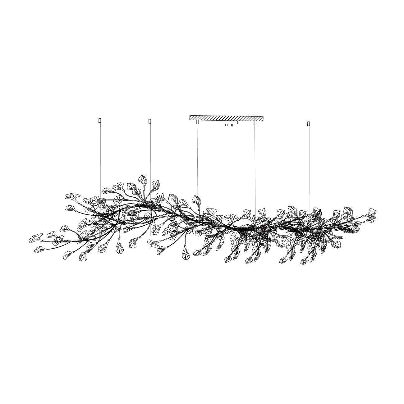 Ginkgo ceramic chandelier by Korewolamp featuring leaf-shaped design and warm lighting, perfect for modern interior decor.