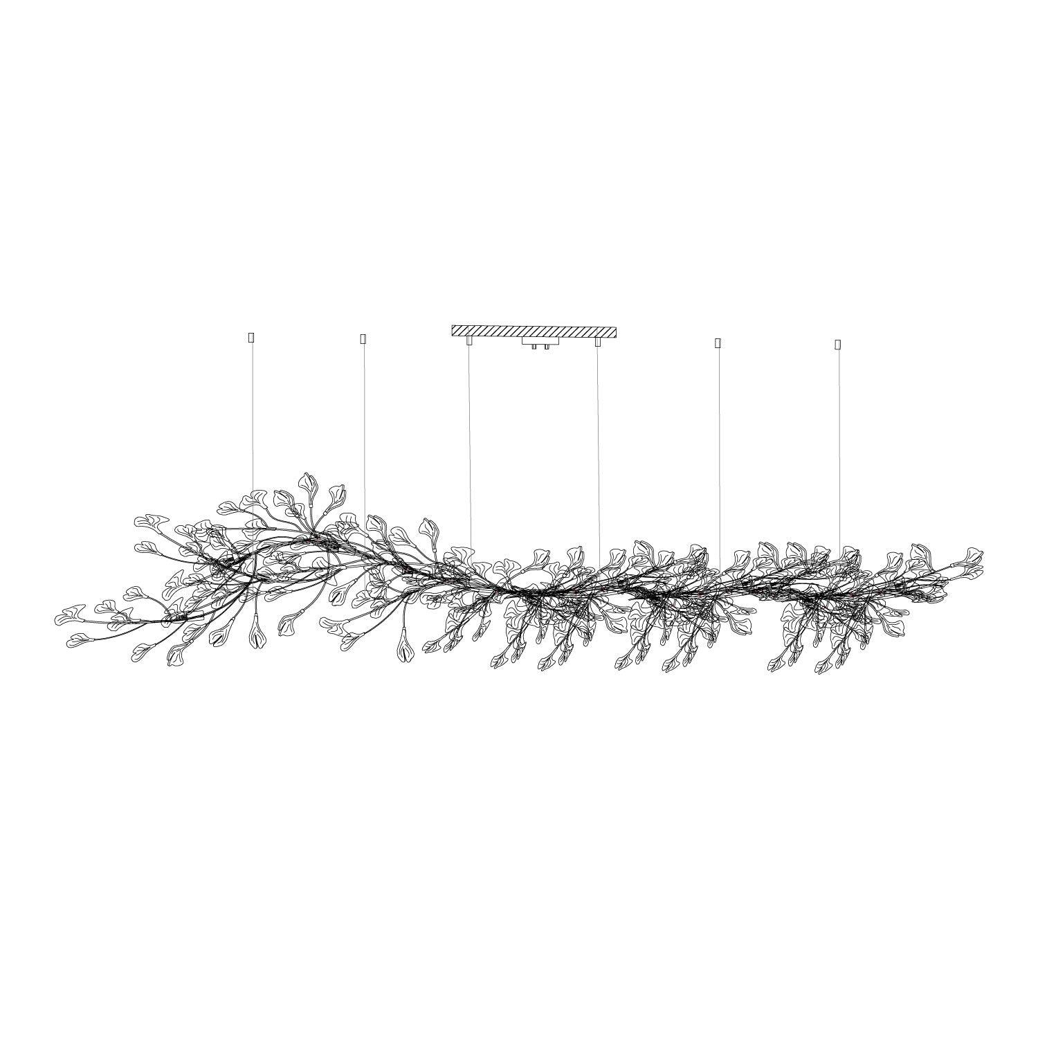 Korewolamp Ginkgo Ceramic Chandelier with leaf-shaped design, hanging light fixture for elegant interior lighting.