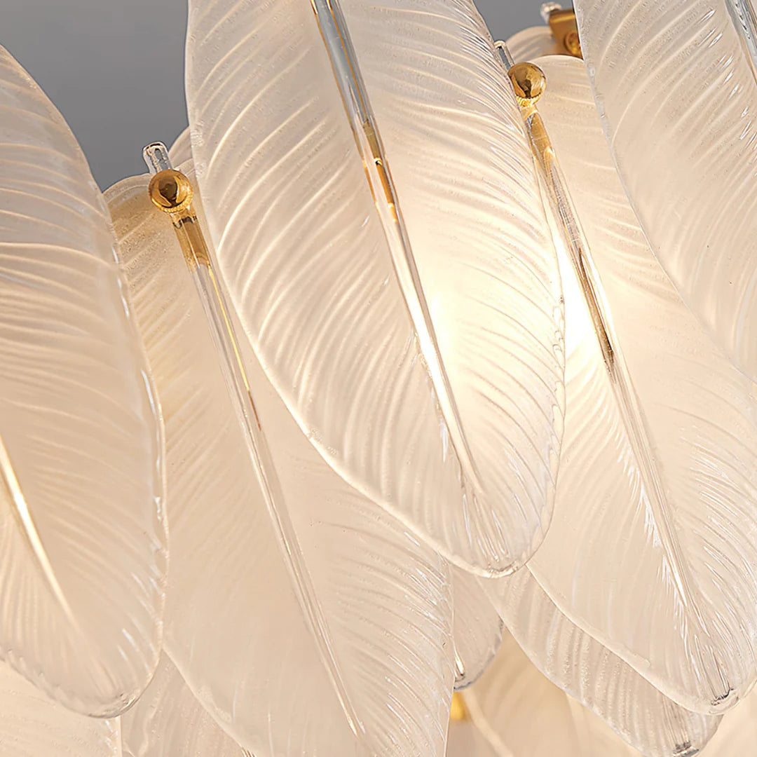 Glass Frosted Feather Chandelier - Nuvé