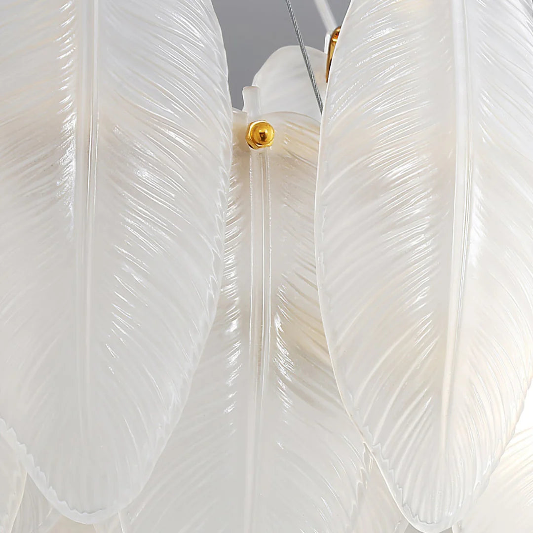 Glass Frosted Feather Chandelier - Nuvé