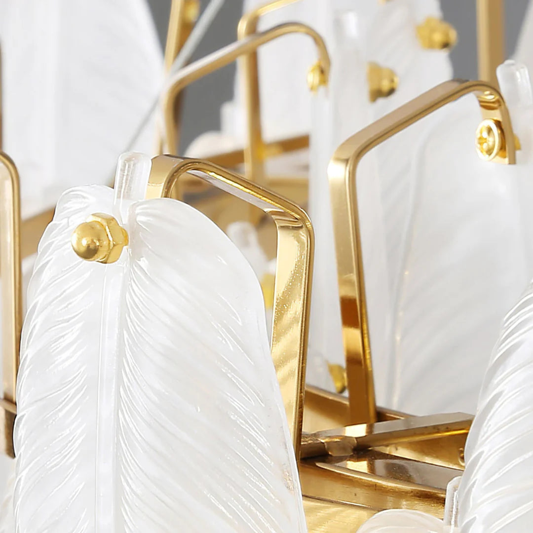 Glass Frosted Feather Chandelier - Nuvé