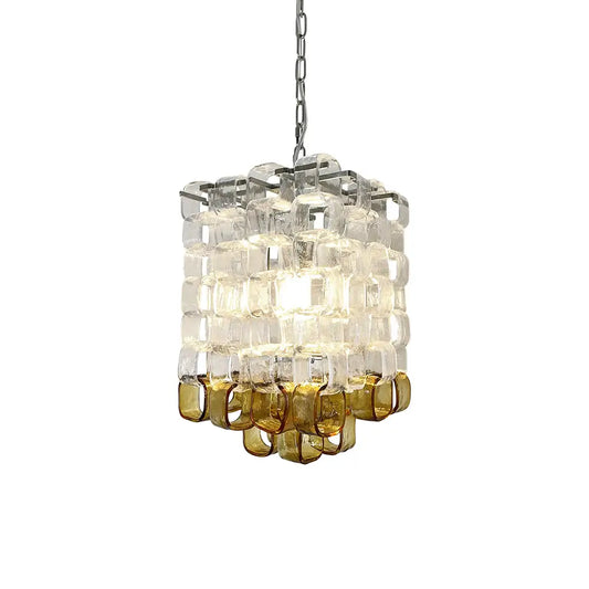 Glass Ice Cubes Transparent Amber Chandelier - Nuvé