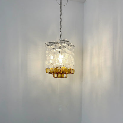 Glass Ice Cubes Transparent Amber Chandelier - Nuvé