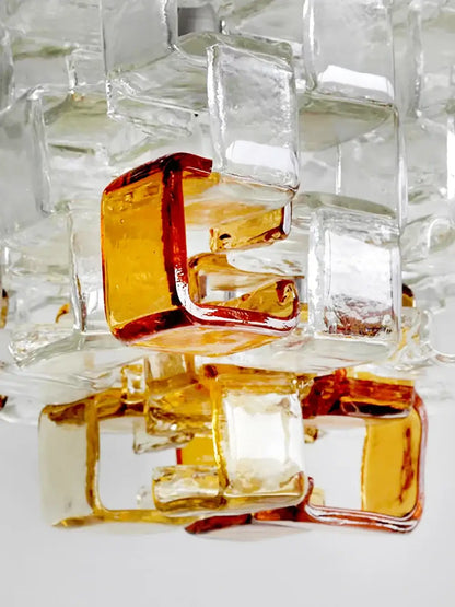 Glass Ice Cubes Transparent Amber Chandelier - Nuvé