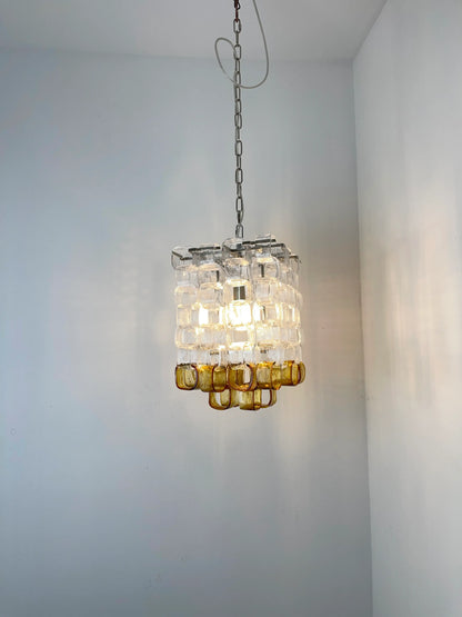 Glass Ice Cubes Transparent Amber Chandelier - Nuvé