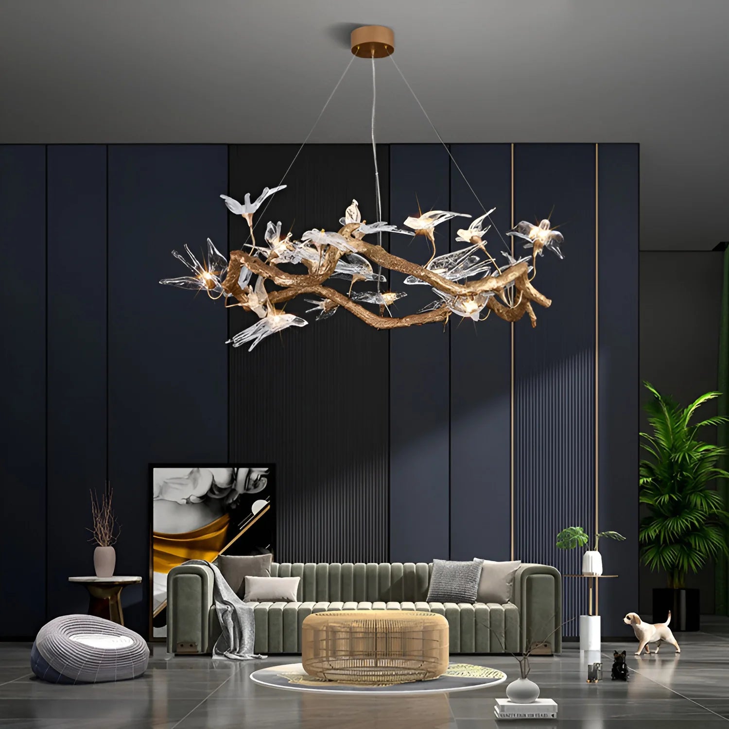 Glass Swallow Chandelier - Nuvé