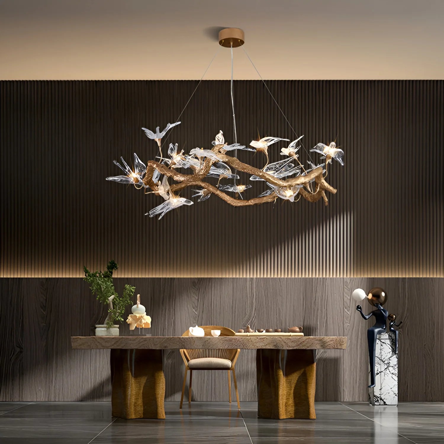 Glass Swallow Chandelier - Nuvé