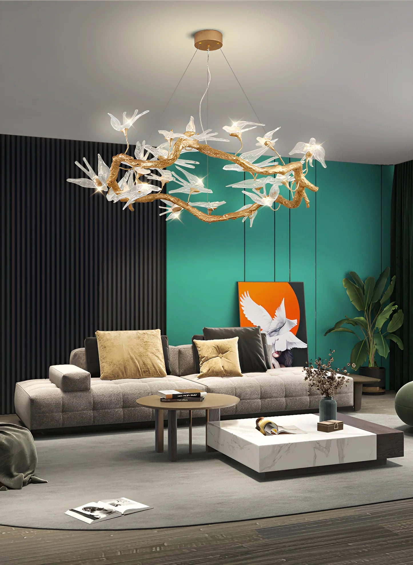 Glass Swallow Chandelier - Nuvé