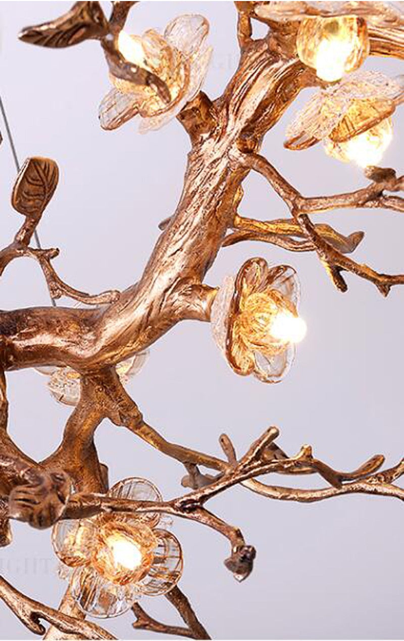 Glass Flower Tree Branch Chandelier - Nuvé