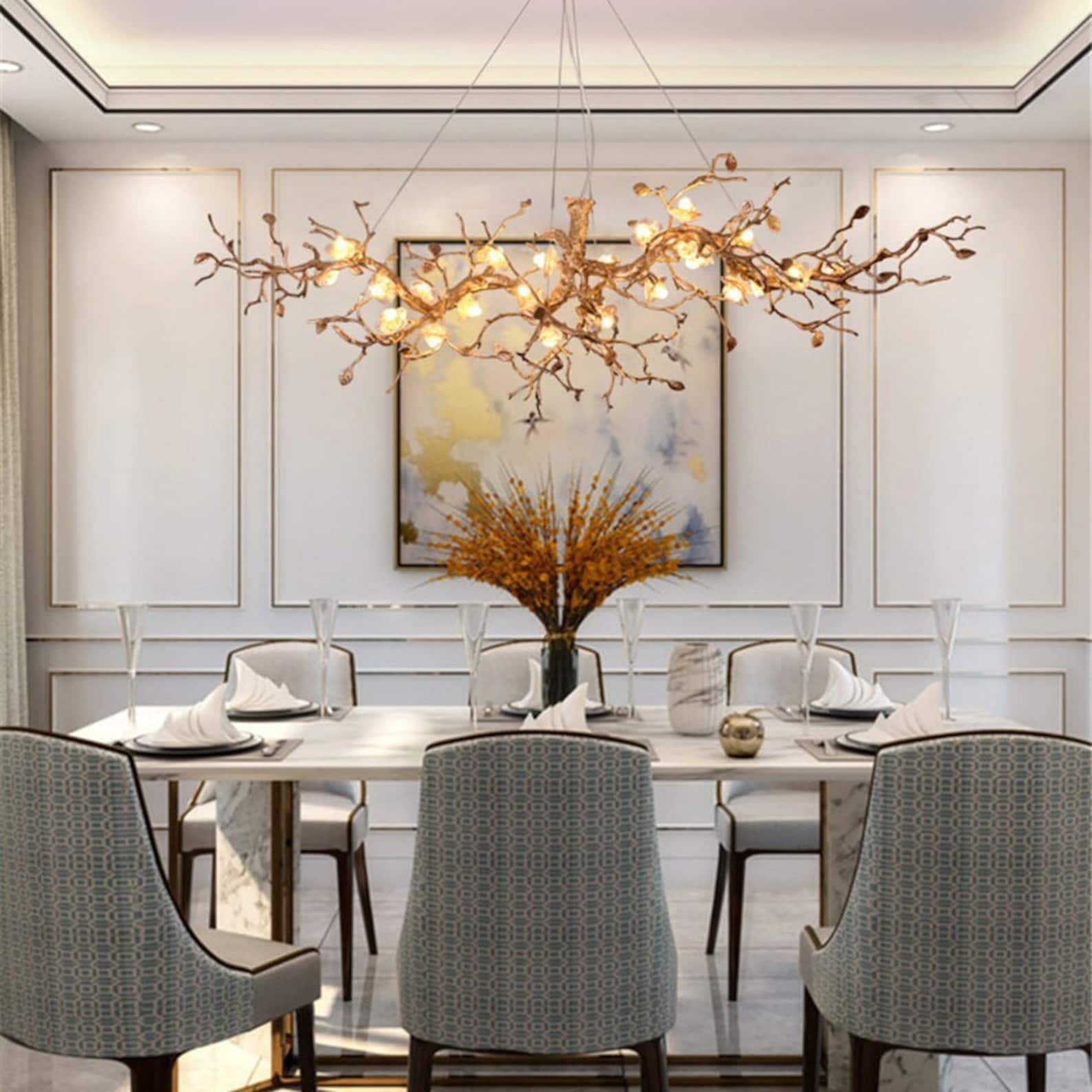Glass Flower Tree Branch Chandelier - Nuvé