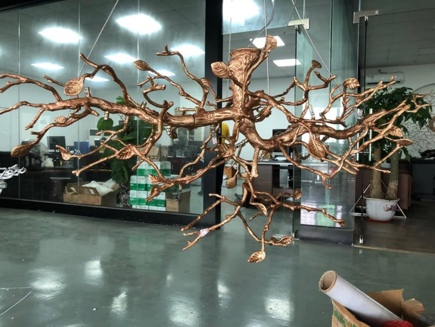 Glass Flower Tree Branch Chandelier - Nuvé