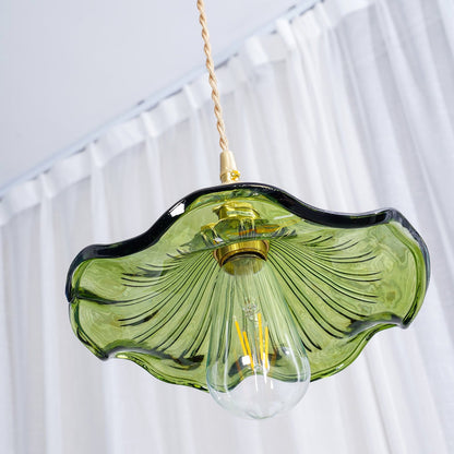 Glass Hibiscus Flower Pendant Light