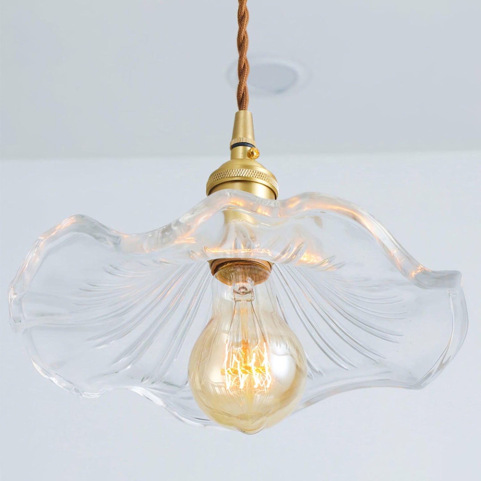 Glass Hibiscus Flower Pendant Light - Nuvé