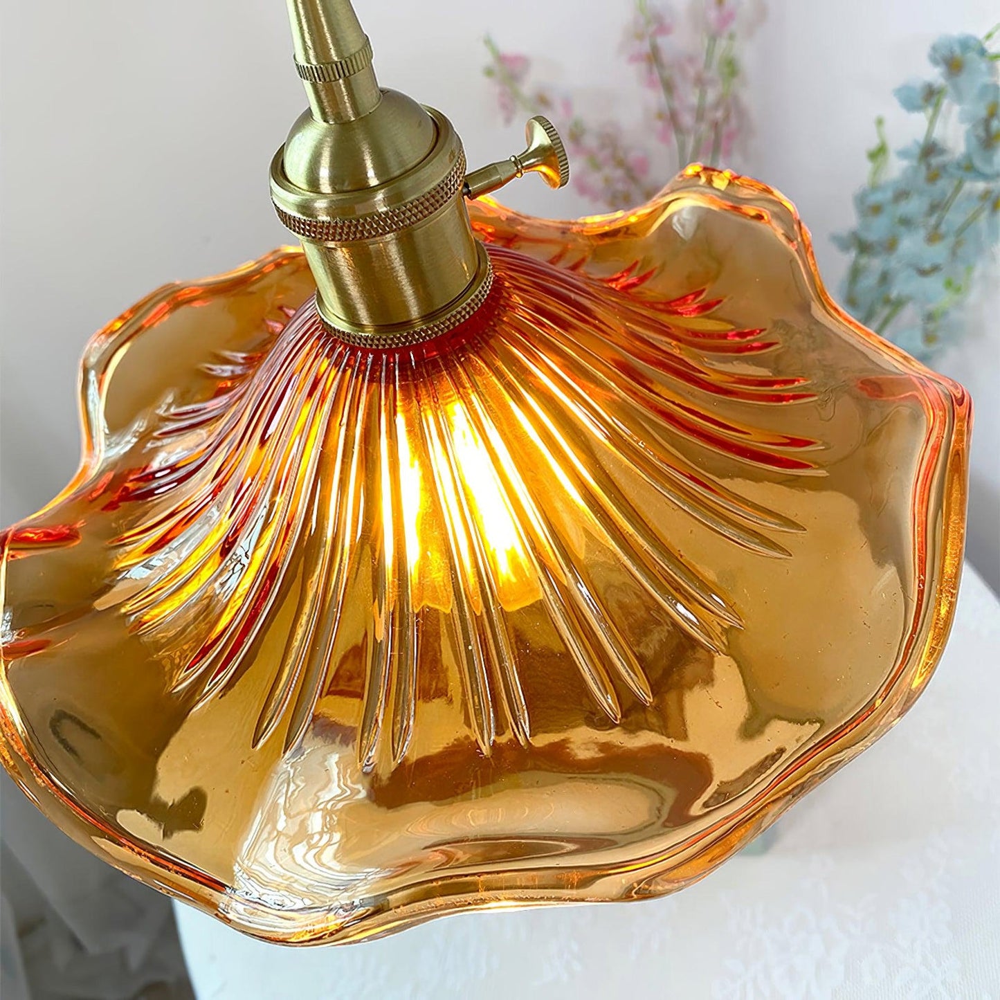 Glass Hibiscus Flower Pendant Light - Nuvé