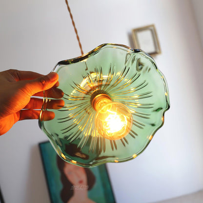 Glass Hibiscus Flower Pendant Light - Nuvé
