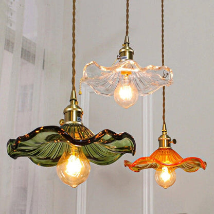 Glass Hibiscus Flower Pendant Light - Nuvé