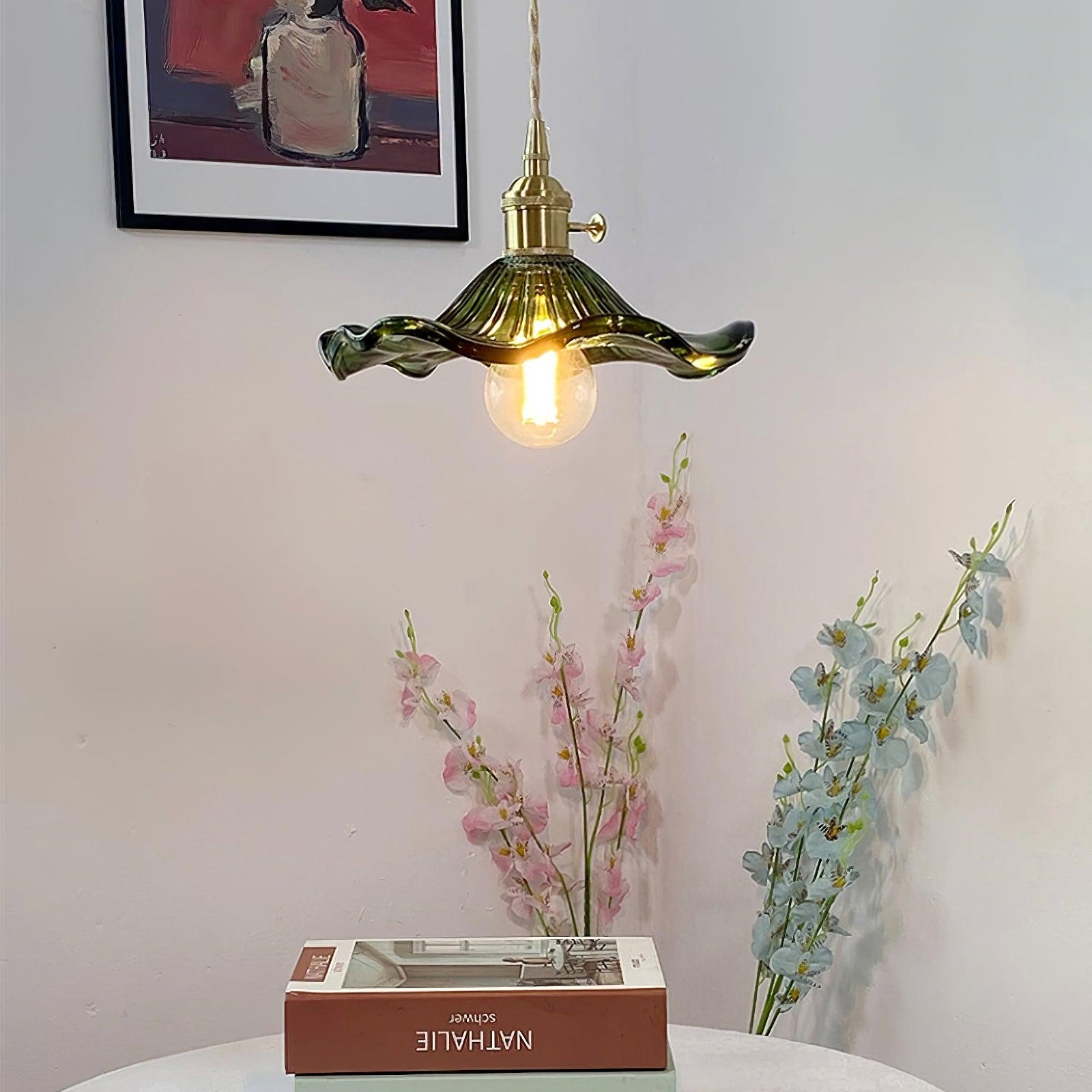 Glass Hibiscus Flower Pendant Light - Nuvé