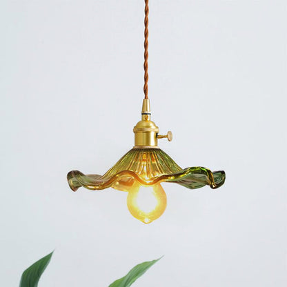 Glass Hibiscus Flower Pendant Light - Nuvé