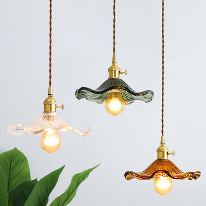 Glass Hibiscus Flower Pendant Light - Nuvé