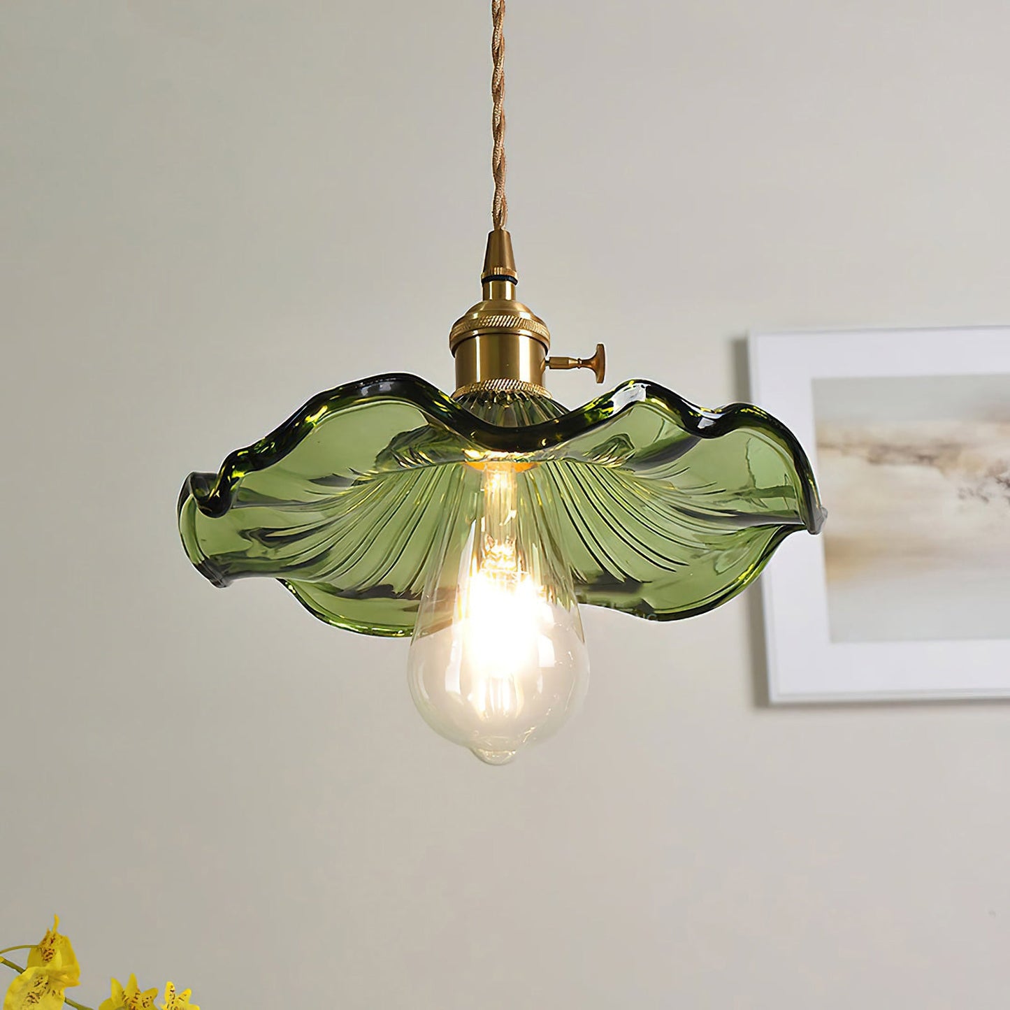 Glass Hibiscus Flower Pendant Light - Nuvé