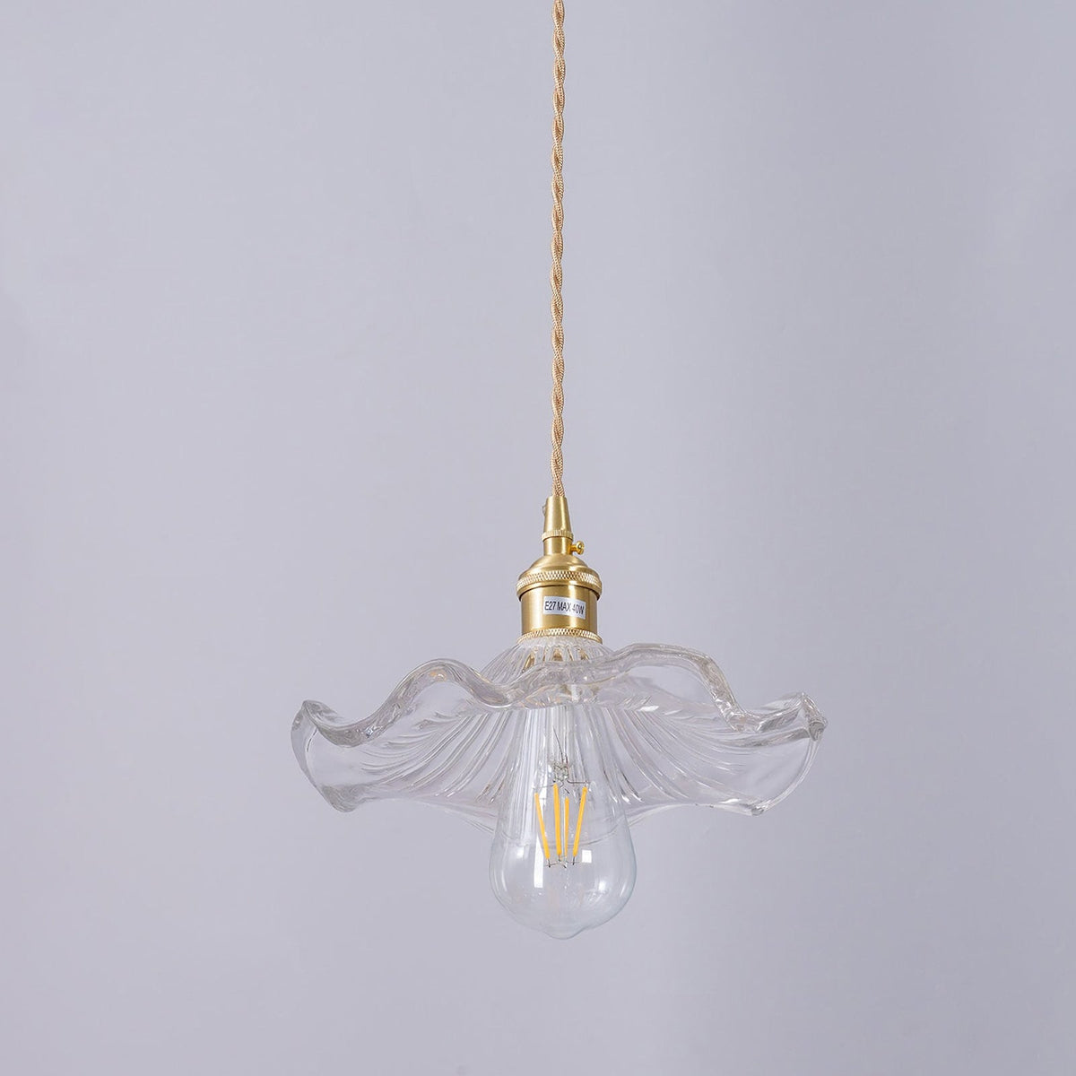 Glass Hibiscus Flower Pendant Light
