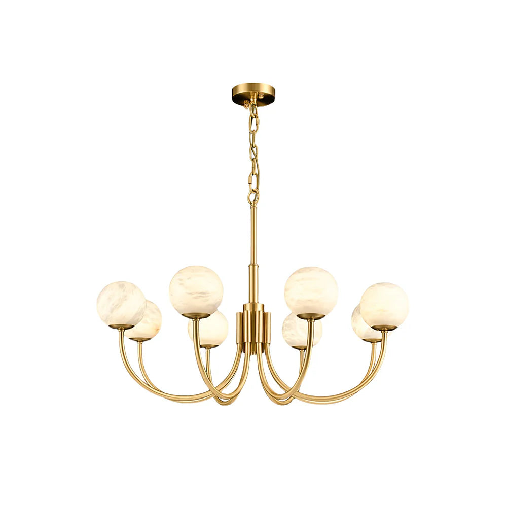 Gold Alabaster Round Chandelier - Nuvé