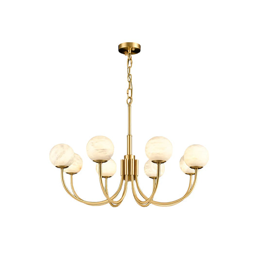 Gold Alabaster Round Chandelier - Nuvé