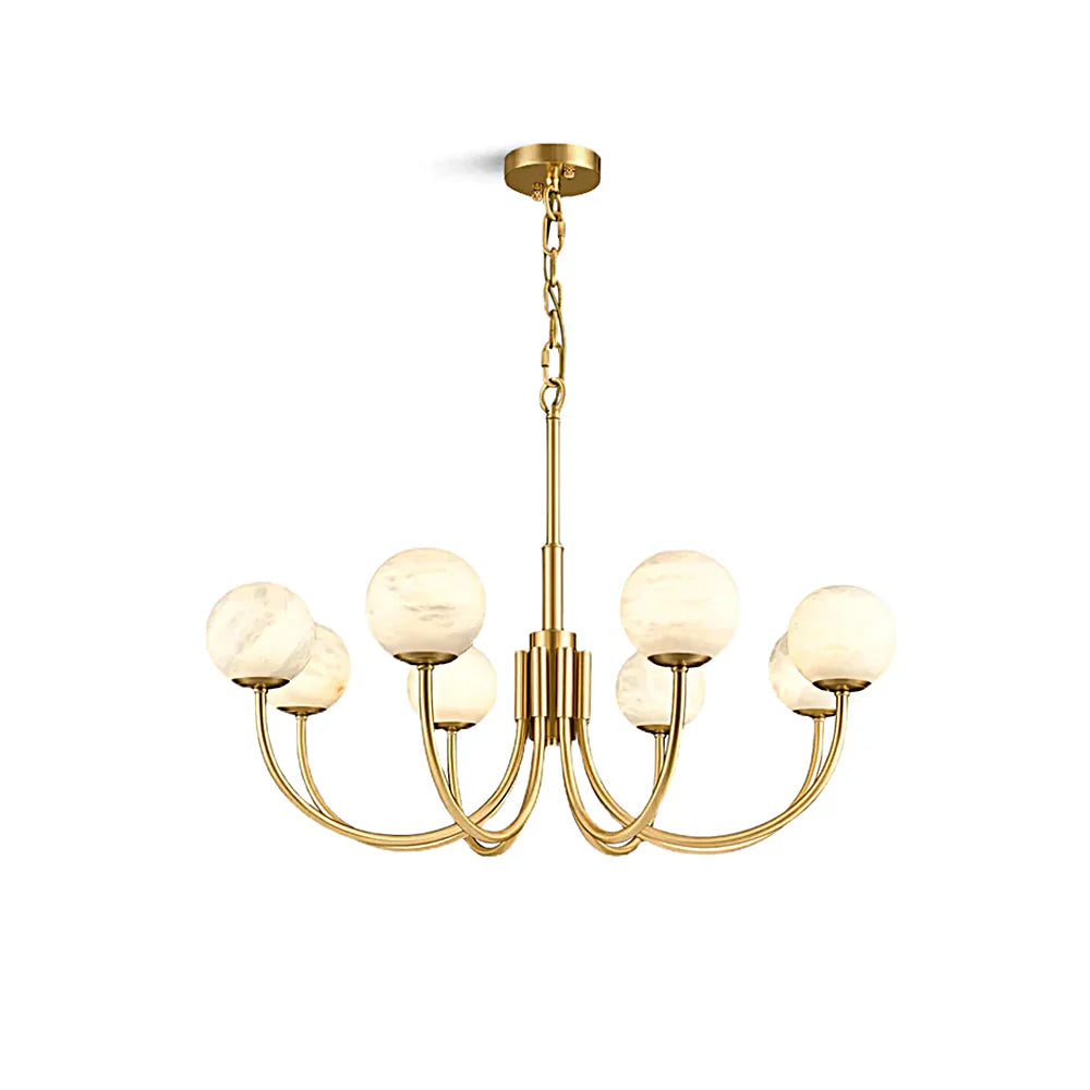 Gold Alabaster Round Chandelier - Nuvé