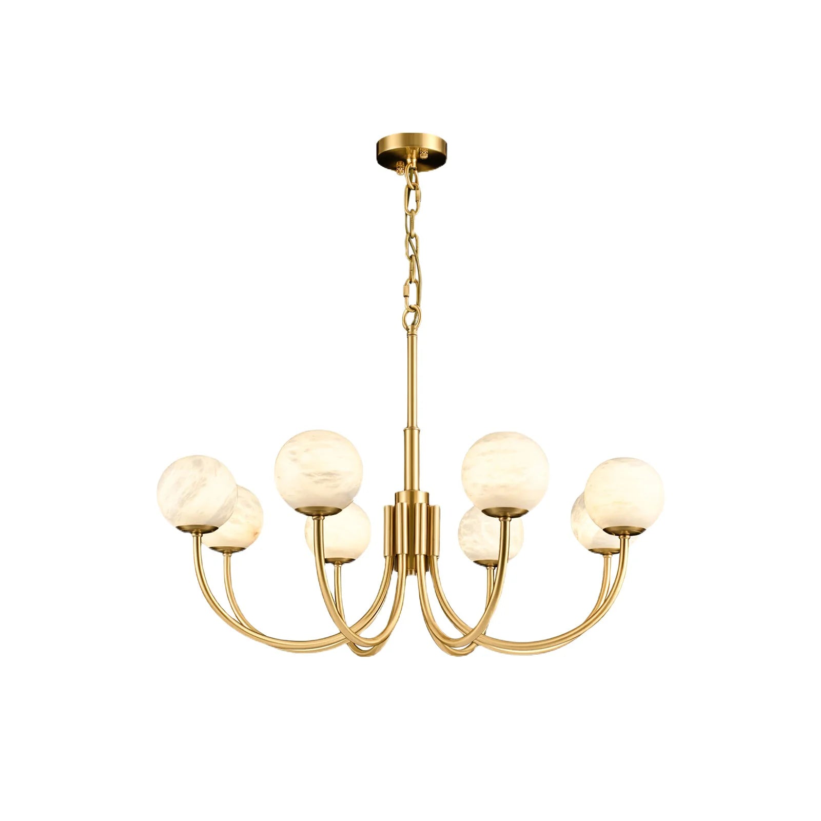 Gold Alabaster Round Chandelier - Nuvé