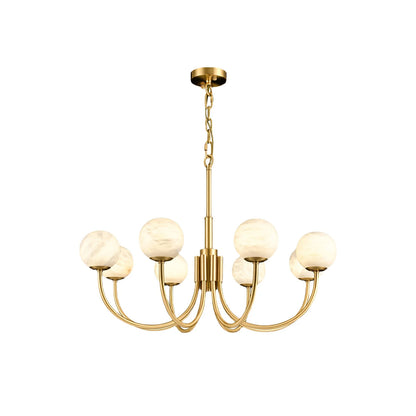 Gold Alabaster Round Chandelier - Nuvé