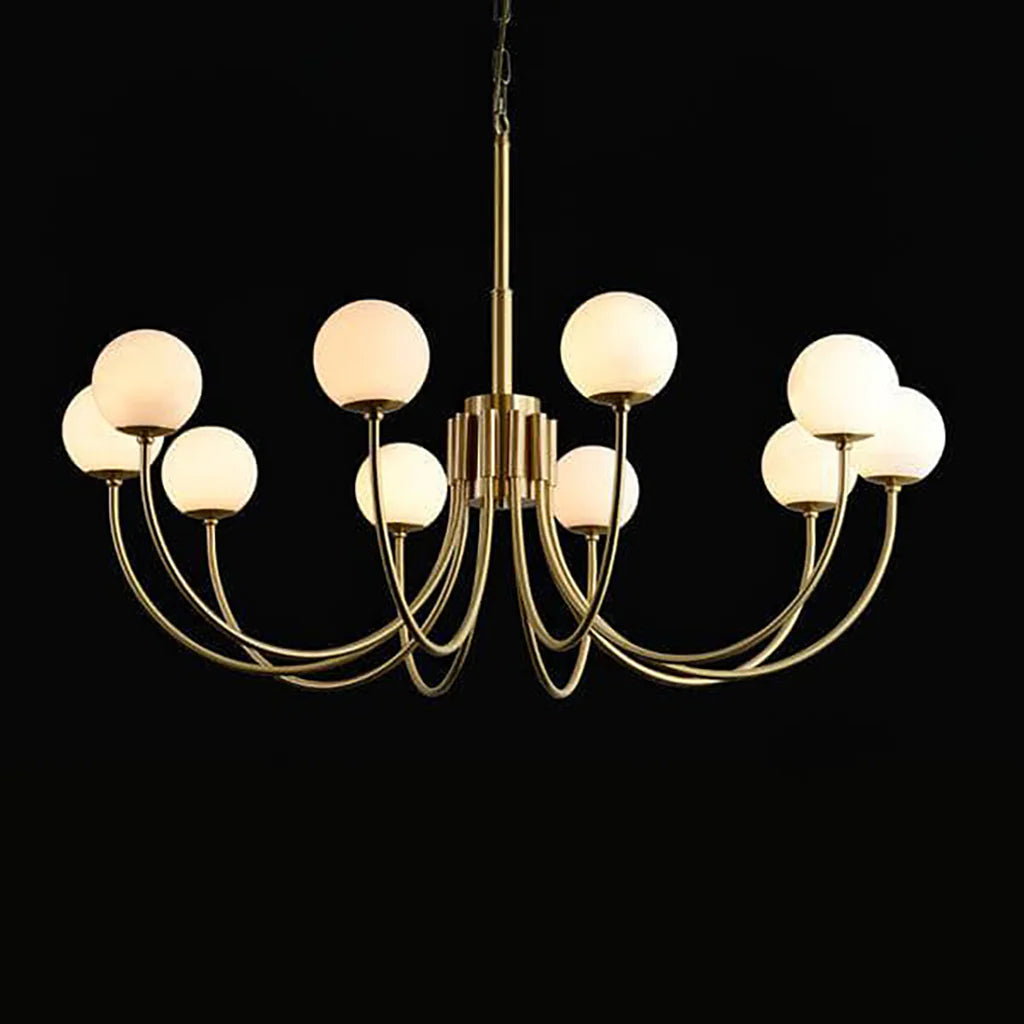 Gold Alabaster Round Chandelier - Nuvé