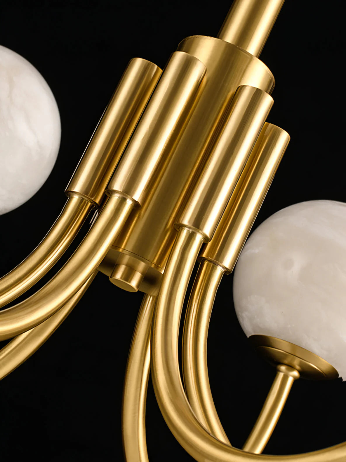 Gold Alabaster Round Chandelier - Nuvé