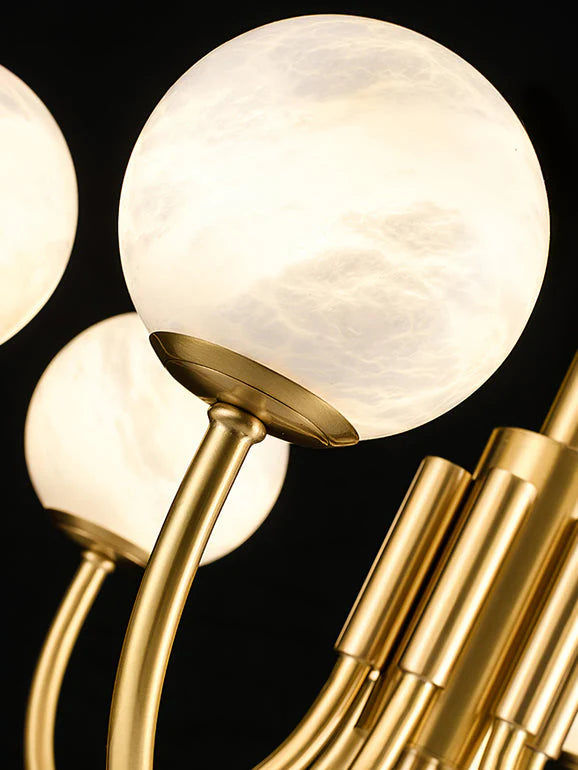 Gold Alabaster Round Chandelier - Nuvé