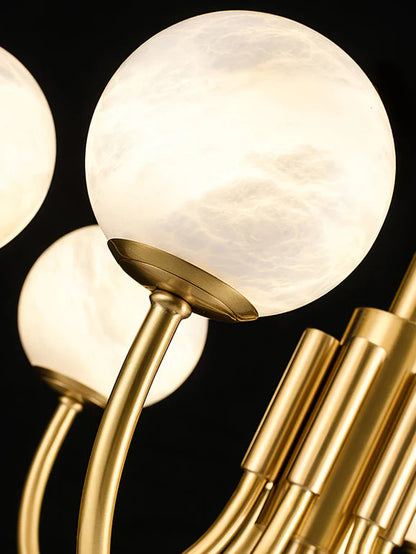 Gold Alabaster Round Chandelier - Nuvé