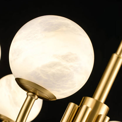 Gold Alabaster Round Chandelier - Nuvé