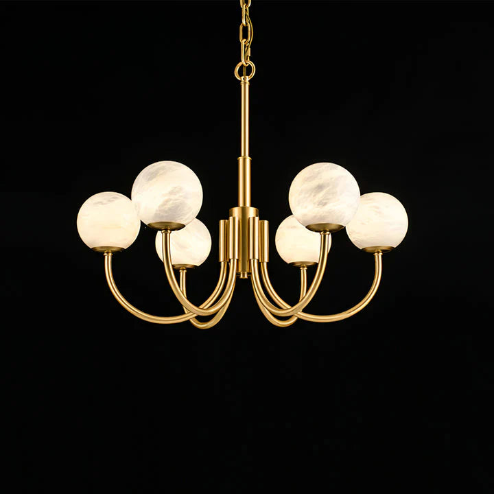 Gold Alabaster Round Chandelier - Nuvé