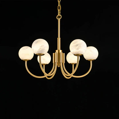 Gold Alabaster Round Chandelier - Nuvé